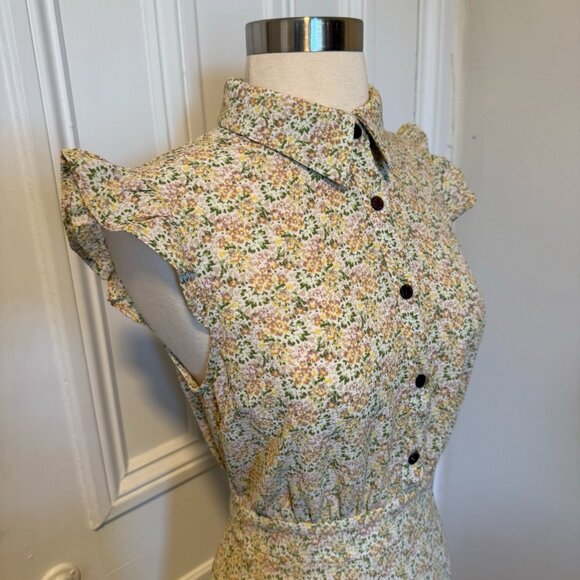 Mounteau Los Angeles Floral Cap Dress - Picture 3 of 11